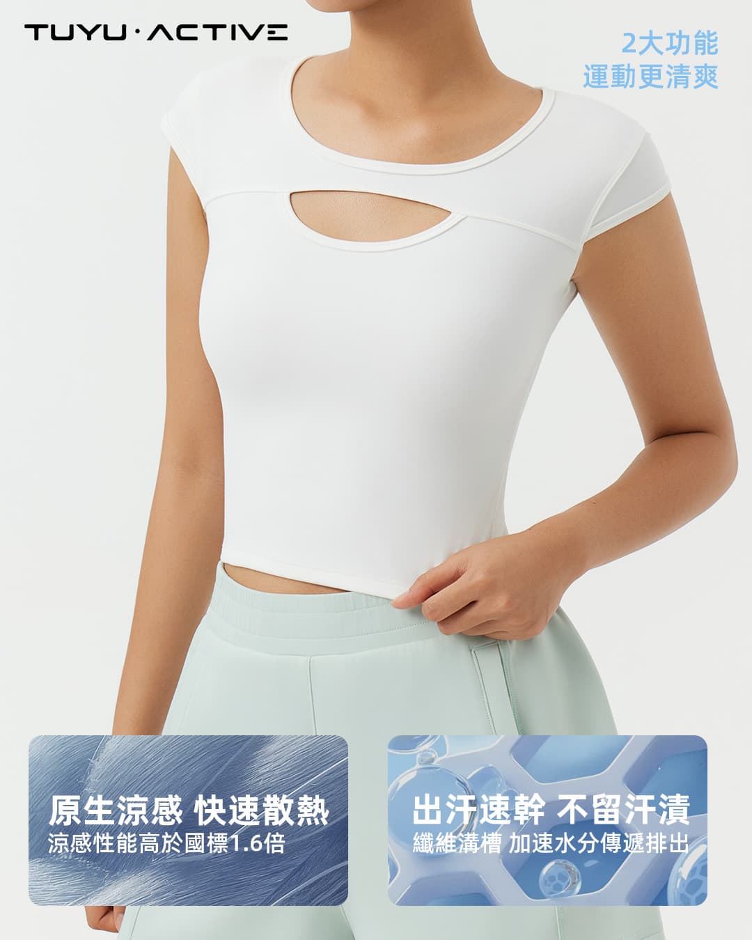 鏤空速乾微笑Tee 4